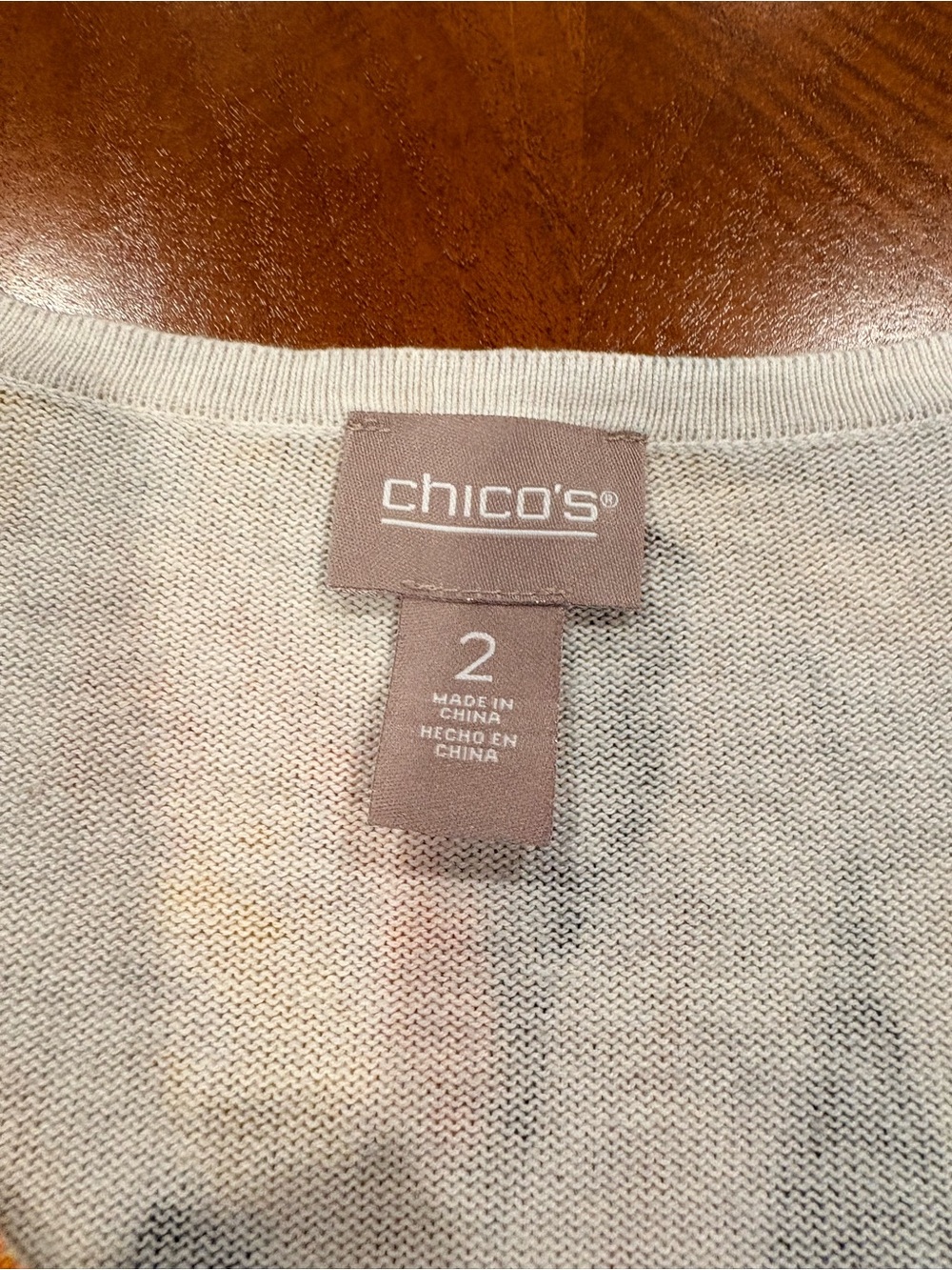 Chicos Floral Pullover Sweater in Yellow & Black Leaf Print, size 2 - Picture 3 of 5